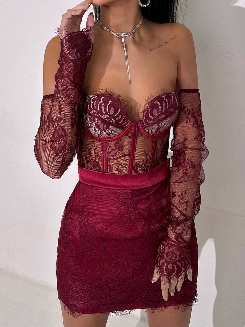 Мереживний комплект: корсет + спідниця   | PUSHKA SHOP