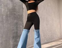 Штани-кльош  з металевими застібками   | PUSHKA SHOP