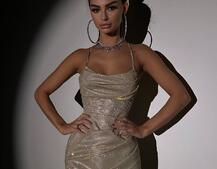 Сяючий комплект: корсет + спідниця міні з драпіруванням   | PUSHKA SHOP