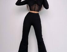 Комплект : штани кльош і топ з елементами корсету  | PUSHKA SHOP