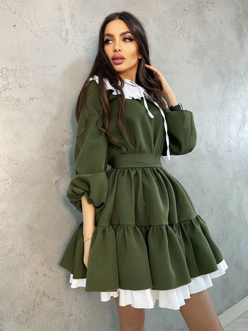 Платье со съёмным воротничком и подъюбником Платье со съёмным воротничком и подъюбником | PUSHKA SHOP