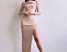 Трикотажна сукня з зав’язкою на ніжку Трикотажна сукня з зав’язкою на ніжку | PUSHKA SHOP