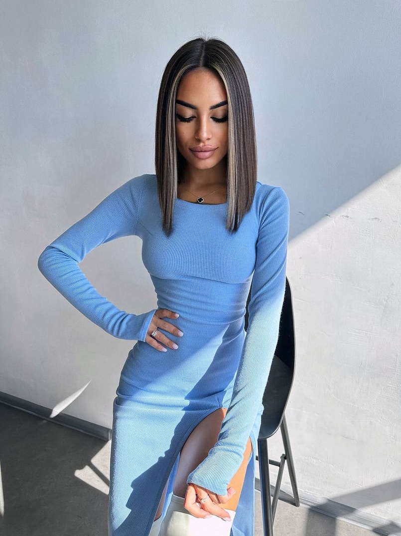 Трикотажна сукня міді зі шнурівкою на спинці  | PUSHKA SHOP