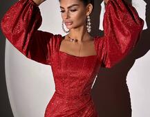 Сяючий комплект: корсет + спідниця міні з драпіруванням  | PUSHKA SHOP