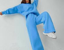 Тёплый костюм с расклешенными брюками   | PUSHKA SHOP