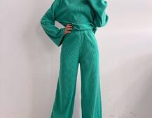 Повсякденний костюм із теплого трикотажу-рубчика | PUSHKA SHOP