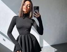 Сукня міні зі спідницею-сонцем  | PUSHKA SHOP