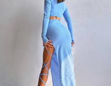 Комплект: топ + спідниця із зав‘язками на ніжку  | PUSHKA SHOP