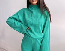 Повсякденний костюм із теплого трикотажу-рубчика | PUSHKA SHOP