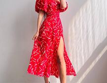 Сукня -міді зі шнурівкою на спинці та розрізом на ніжці | PUSHKA SHOP