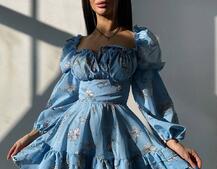 Квіткова сукня з воланами та шнуровкою по спинці | PUSHKA SHOP