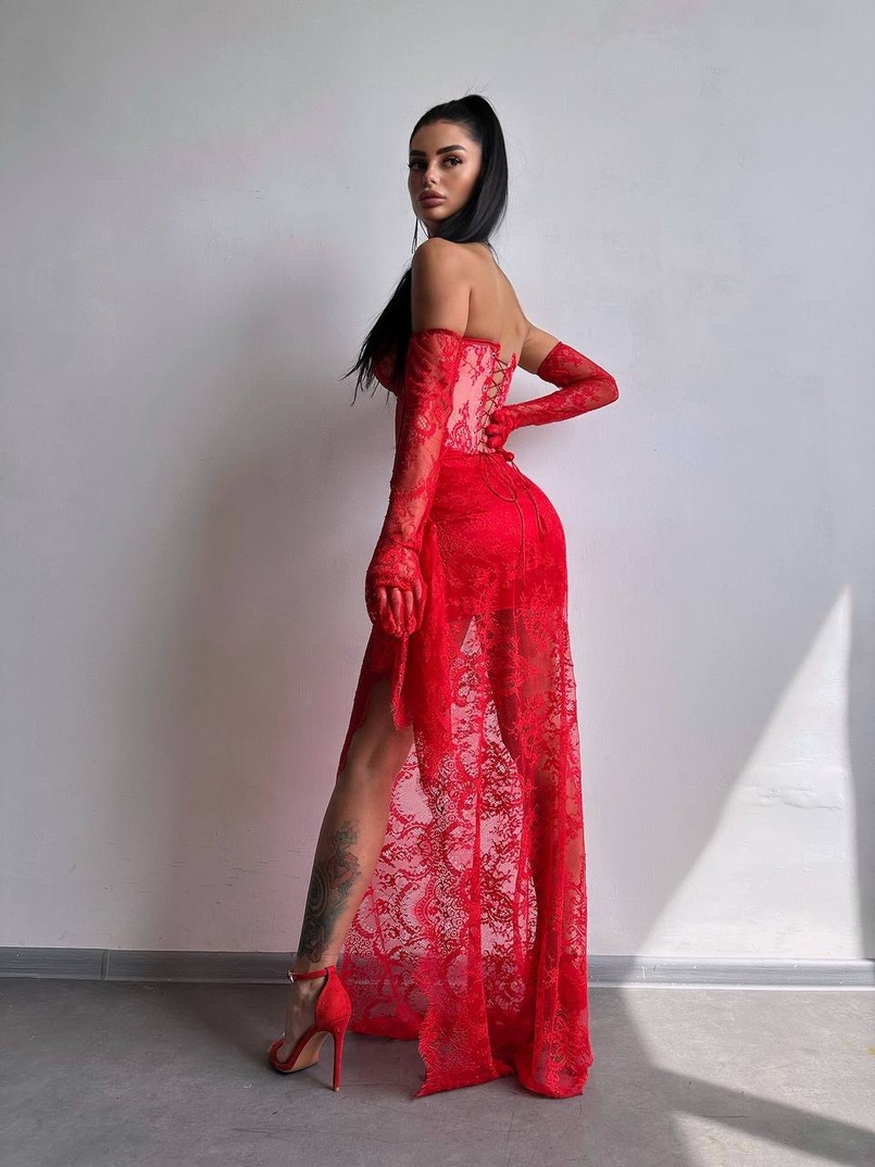 Корсетна сукня максі з рукавичками Корсетна сукня максі з рукавичками | PUSHKA SHOP
