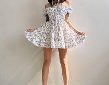 Муслинова сукня з принтом  | PUSHKA SHOP