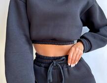 Базовий костюм на флісі з об'ємними капюшоном | PUSHKA SHOP