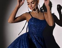 Блискуча корсетна сукня з пишною подвійною спідницею Блискуча корсетна сукня з пишною подвійною спідницею | PUSHKA SHOP