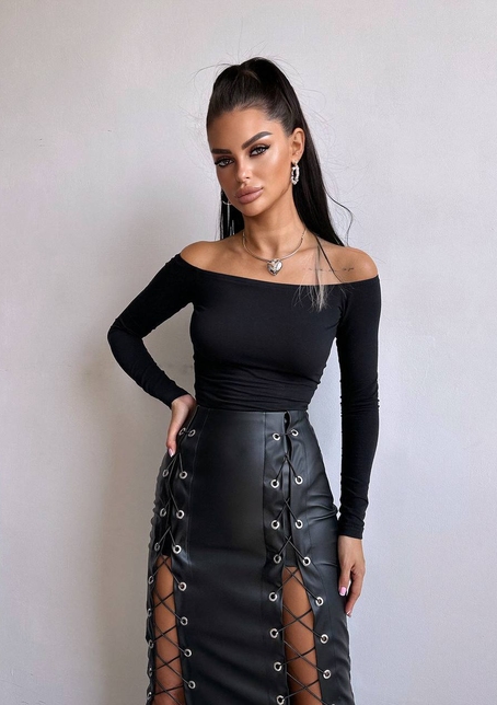 Комплект: топ + спідниця міді  | PUSHKA SHOP