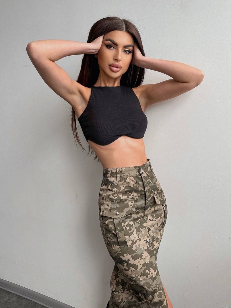 Комплект: коттонова спідниця  + топ з філіжанками  | PUSHKA SHOP