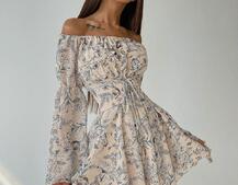 Платье с расклешенными рукавами в комплекте с корсетом  | PUSHKA SHOP