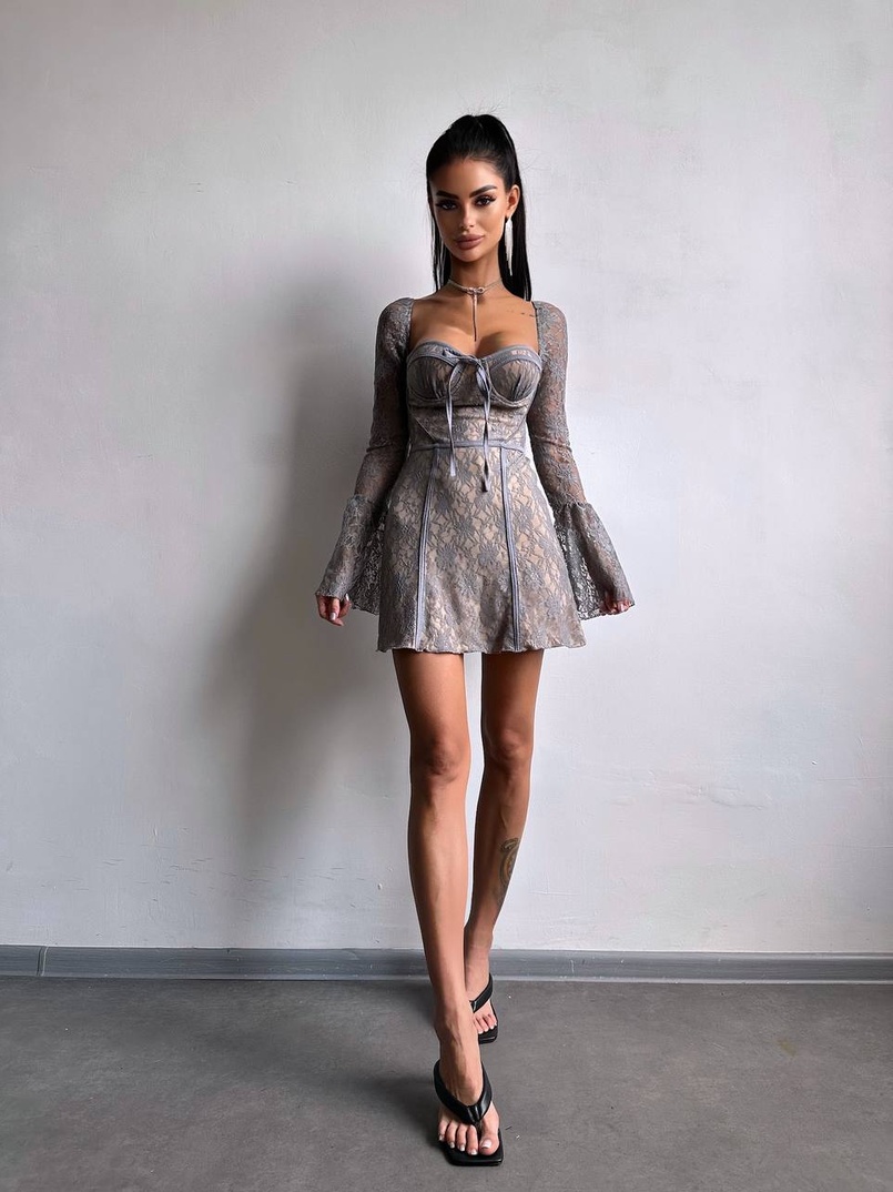 Мереживна сукня міні з чашечками    | PUSHKA SHOP