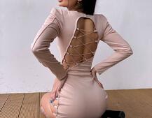 Сукня міді з підплічниками та шнурівкою Розмір вирізу можна регулювати шнурівкою | PUSHKA SHOP