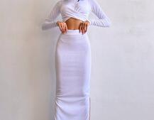 Комплект: топ + спідниця с розрізами  | PUSHKA SHOP