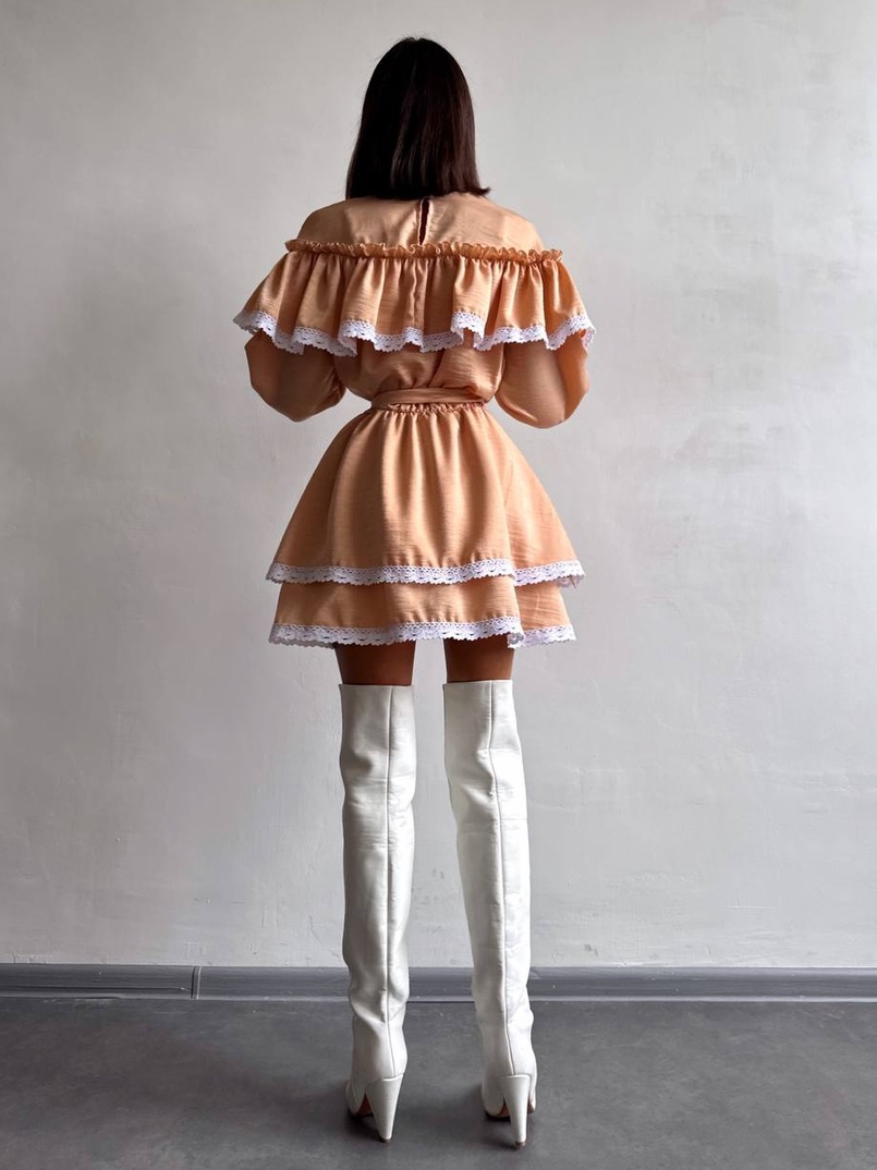 Сукня декорована мереживом | PUSHKA SHOP