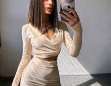 Оксамитовий комплект, декорований бахромою зі страз | PUSHKA SHOP