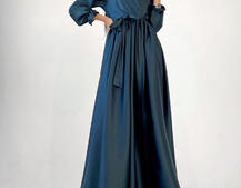 Шелковое платье макси с разрезом  Шелковое платье макси с разрезом  | PUSHKA SHOP