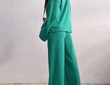 Повсякденний костюм із теплого трикотажу-рубчика | PUSHKA SHOP