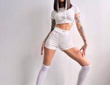 Комплект: топ на ґудзиках + велосипедки | PUSHKA SHOP