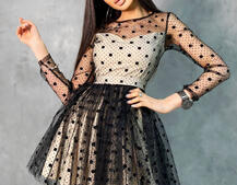 Платье мини в горох с пышной юбкой  Платье мини в горох с пышной юбкой  | PUSHKA SHOP