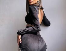 Оксамитовий комплект, декорований бахромою зі страз | PUSHKA SHOP