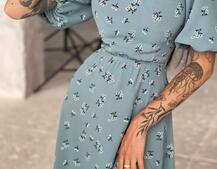 Платье миди со шнуровкой на спинке  | PUSHKA SHOP