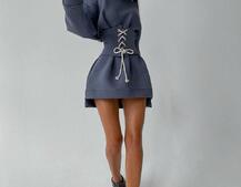 Худи на флисе + корсет на шнуровке  | PUSHKA SHOP