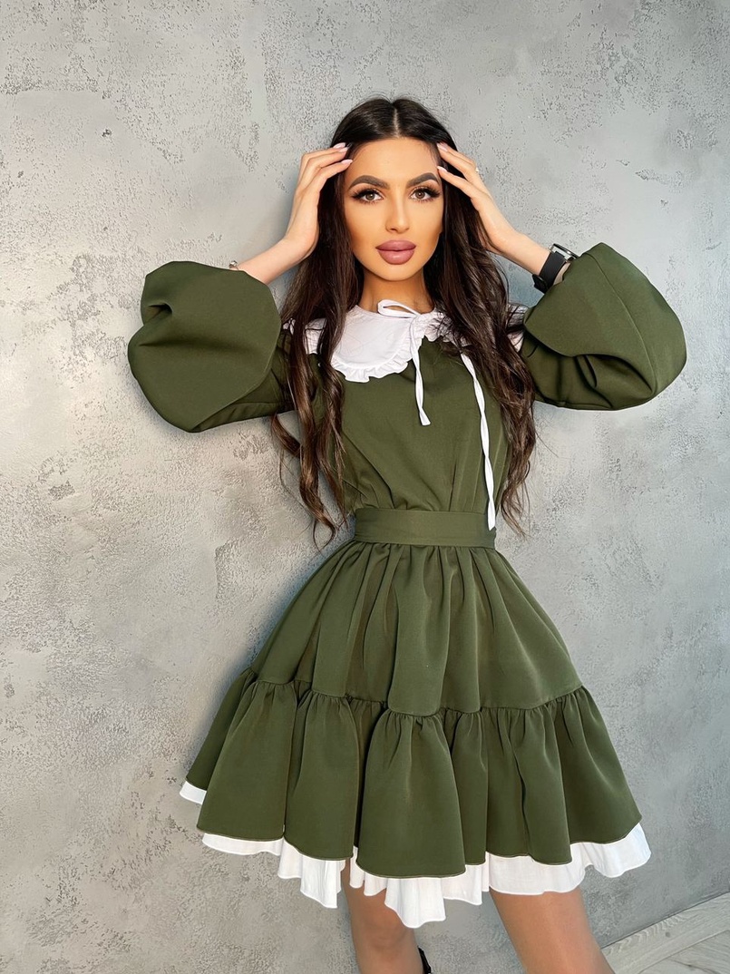 Платье со съёмным воротничком и подъюбником Платье со съёмным воротничком и подъюбником | PUSHKA SHOP