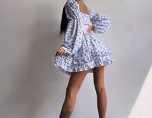 Сукня з квітковим принтом з воланами на ґудзиках  Сукня з квітковим принтом з воланами на ґудзиках  | PUSHKA SHOP