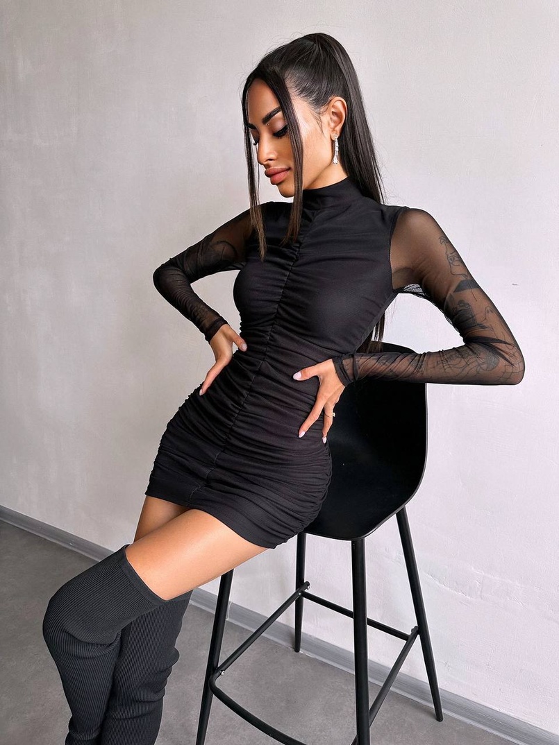 Сукня міні з драпіруванням  | PUSHKA SHOP