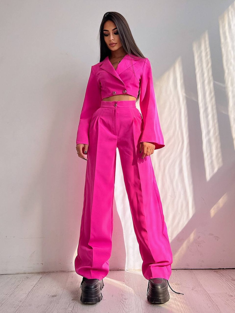 Брючный костюм с широкими штанами  | PUSHKA SHOP