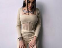 Облягаючий трикотажний комбінезон з елементами корсету Облягаючий трикотажний комбінезон з елементами корсету | PUSHKA SHOP