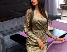 Платье-футляр из голографического трикотажа с люрексом Платье-футляр из голографического трикотажа с люрексом | PUSHKA SHOP