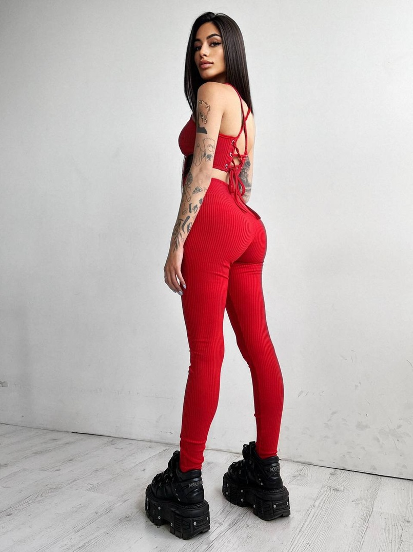 Трикотажный комплект: корсетный топ на косточках + леггинсы Трикотажный комплект: корсетный топ на косточках + леггинсы | PUSHKA SHOP