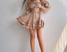 Квіткова сукня з воланами та шнуровкою по спинці Квіткова сукня з воланами та шнуровкою по спинці | PUSHKA SHOP