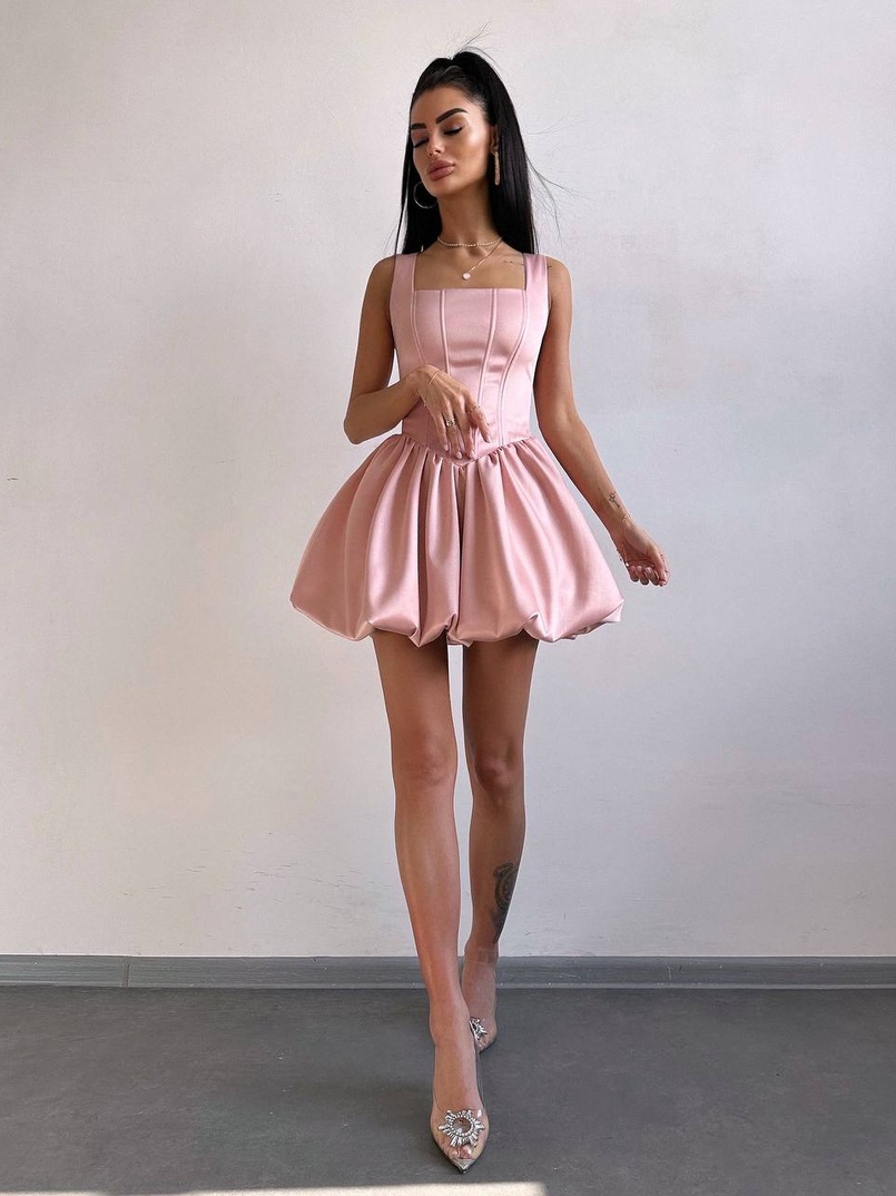 Атласна корсетна сукня міні  | PUSHKA SHOP