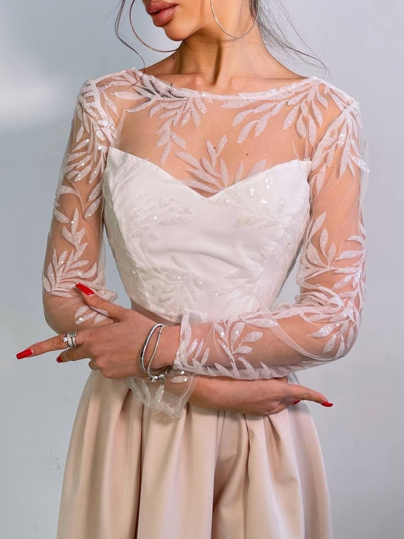 Платье макси с пайетками и разрезом на юбке  Платье макси с пайетками и разрезом на юбке  | PUSHKA SHOP