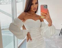 Атласна сукня з драпіруванням Атласна сукня з драпіруванням | PUSHKA SHOP