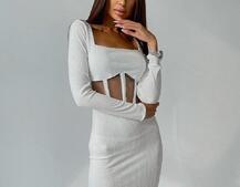 Приталенное платье с корсетной вставкой и  юбкой-карандашом  | PUSHKA SHOP