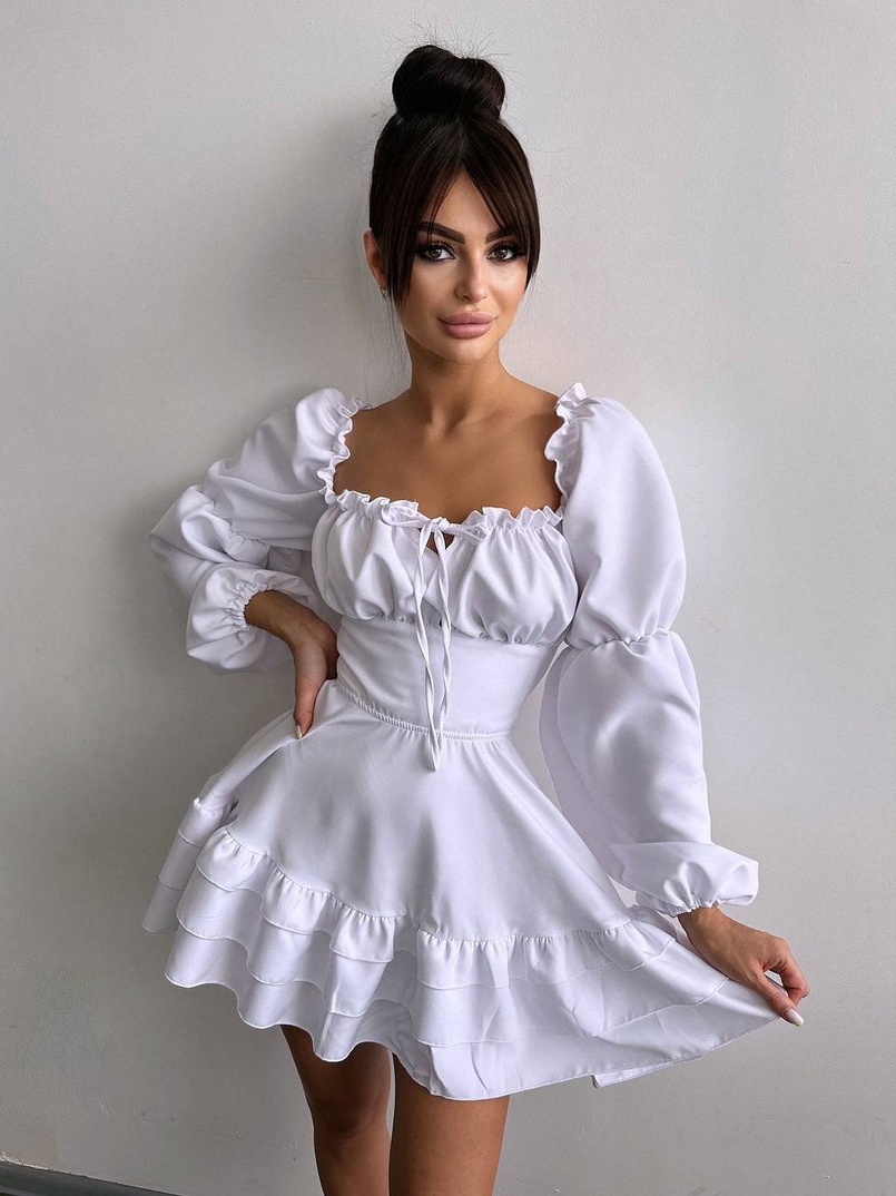 Сукня з воланами та шнурівкою  по спинці | PUSHKA SHOP