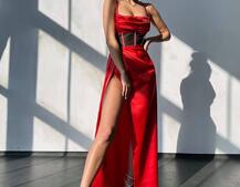 Комплект: корсет, декорований стразами + спідниця максі з драпіруванням  | PUSHKA SHOP