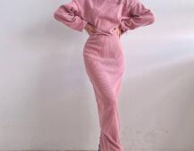 Костюм із теплого трикотажу-рубчика: светр + спідниця Костюм із теплого трикотажу-рубчика: светр + спідниця | PUSHKA SHOP