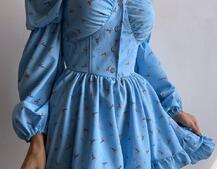 Сукня з квітковим принтом з воланами на ґудзиках  Сукня з квітковим принтом з воланами на ґудзиках  | PUSHKA SHOP